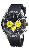 Accurist Quartz with Black Dial Chronograph Display and Black Silicone Strap MS970BB
