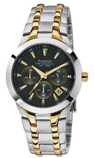 Accurist Quartz with Black Dial Chronograph Display and Multicolour Stainless Steel Plated Bracelet MB1059B