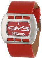 Altanus Geneve 16078B-01 Chic Horizontal Stainless Steel Quartz Red Napa Leather Decorated Red Corals