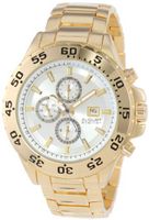 August Steiner AS8071YG Swiss Multi-Function Silver-Tone Dial Gold-Tone Bracelet