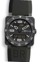 Bell and Ross Type Aviation Black Dial Black PVD Stainless Steel Black Rubber BR0392-AVIA-CA