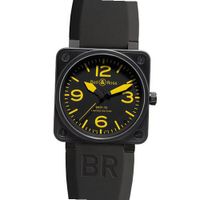 Bell & Ross Aviation Yellow BR0192YELL Automatic Stainless Steel Case Black Rubber Anti-Reflective Sapphire
