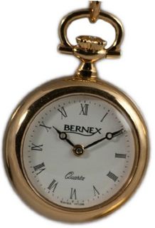 Bernex Swiss Made Gold Plate Ladies Pendant + Chain(Open Face Polished)