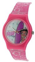 Betty Boop Analogue Surf Pink & White Plastic Strap Girls BTY14A