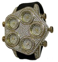 uBling Bling Online Fully Iced Gold Faux Diamond 5 Time Zone hipHop Bling 