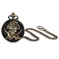 Bling Jewelry Antique Style Pirate Skull and Crossbones Black Pocket