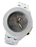 Bling MRSTER All White Rubber coated Metal Strap HipHop Bling