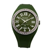 Boxer Milano Unisex Quartz with Green Dial Analogue Display and Green Rubber Strap BOX 40 Z GR