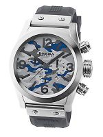 Brera Orologi Camouflage BRETC4532 Chronograph 45mm Stainless steel case White Blue CAMO dial with date Gray rubber strap with signature buckle