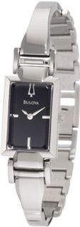 Bulova 96L138 Stainless Steel and Black Dial Bangle