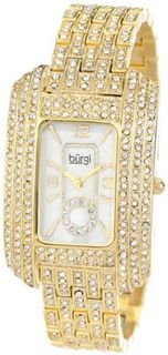 Burgi BUR053YG Rectangular Crystal Quartz Bracelet