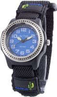 Cactus Children's Quartz with Blue Dial Analogue Display and Black Fabric and Canvas Strap CAC-45-M03
