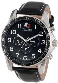 Calibre SC-4B1-04-007 "Buffalo" Stainless Steel and Black Leather