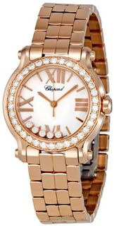 Chopard Happy Sport 18k Rose Gold Diamond Ladies 274189-5007