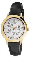 Christina Design London Big Earth Quartz with White Dial Analogue Display and Black Leather Strap 305GWBL