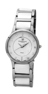 Christina Design London Ceramic Dream Quartz with White Dial Analogue Display and Silver Stainless Steel Bracelet 151SW