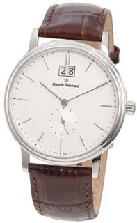 Claude Bernard 64010 3 AIN Classic Gents Silver Dial Brown Leather Date