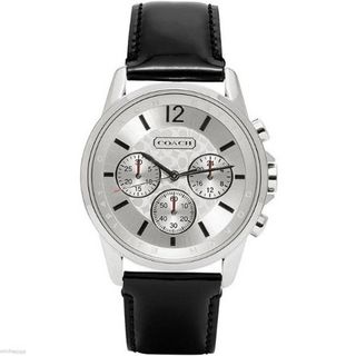 NEW Coach Classic Signature Black Leather Strap 14501512 MSRP $248