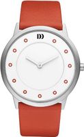 Danish Design Iv24q1032 Stainless Steel Case Red Leather Band White Dial