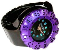 Lunar Diver Ring in Chrome with Purple Bezel
