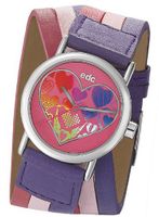 Edc Quartz Valentine Love - Twisty Purple EE100842003 with Leather Strap