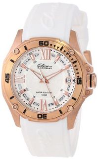 Elini Barokas 10197-RG-02S-WHT Artisan Rose Gold Ion-Plated Stainless Steel and White Silicone Band