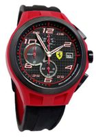 Ferrari 0830017 scuderia lap time chronograph black dial black silicone men NEW
