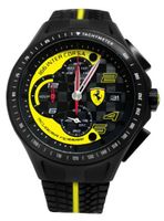 Ferrari 0830078 Scuderia Race Day Black Yellow Chrono Date Rubber  NEW