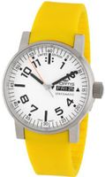 Fortis 623.10.42 Si.04 Spacematic Swiss Automatic Luminous Day and Date Yellow Silicone Strap