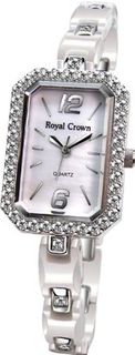 White Ceramic Rectangle with Crystal in 18K White Gold Plated Stainless Steel (128919)