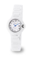 White Ceramic with 18K White Gold Plated Stainless Steel (118024-WT)