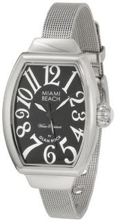 Glam Rock MBD27058 Miami Beach Art Deco Black Dial Stainless Steel