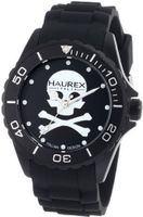 Haurex Italy 1K374UNS Ink Black Dial with White Skull Rubber Band