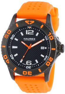 Haurex Italy 3N500UON Factor Black Ion-Plated Coated Stainless Steel Rotating Bezel Date