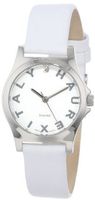 Haurex Italy 6A505DSW "Mini City" Stainless Steel and Leather Diamond-Accented