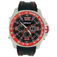 Henley Gents Ana-Dig Chronograph Backlight Black Silicone Strap HDG016.10