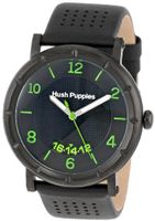 Hush Puppies HP.3685M.2511 Orbz Black Ion-Plated Coated Stainless Steel Genuine Leather