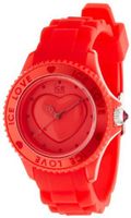 Plastic Resin Ice Love Red Dial Silicone Strap