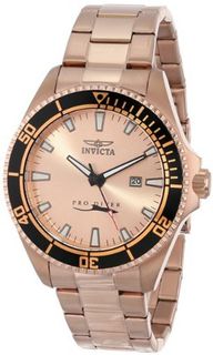 Invicta 15185SYB Pro Diver Rose Gold Dial 18k Ion-Plated Stainless Steel with Impact Case