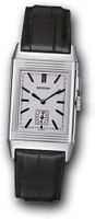 Jaeger LeCoultre Grande Reverso Silver Dial Stainless Steel Black Leather Ladies Q3788570