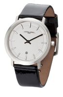 Silver Dial Black Patent Genuine Leather