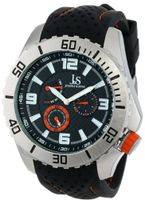Joshua & Sons JS53OR Multi-Function Black and Orange Silicone Strap