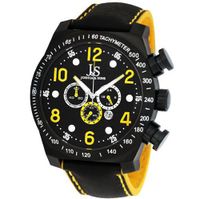 uJoshua & Sons Joshua and Sons Black Dotted Pattern Chronograph JS-14-YL 
