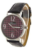 Trendy Fashion CIRCLE FACE HOUNDSTOOTH PATTERN WATCH By Fashion Destination
