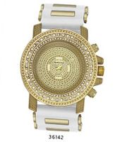 TRENDY FASHION White/Gold Bullet Band Silicon Strap , Hip-Hop Gold Case, Gold Dial BY FASHION DESTINATION