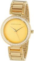 Kenneth Jay Lane 2603 Textured Dial Crystal Accented Gold Ion-Plated Stainless Steel