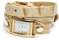 La Mer Collections LMSTW7006 Simple Cream Croco Embossed and Gold Wrap