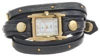 La Mer Collections LMSW2001 Layered and Studded Gunmetal and Gold Wrap