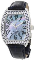 Lancaster OLA0237BL-BL Blue Sapphire Accented Blue Mother-Of-Pearl Dial Dark Blue Leather