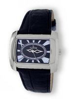 Le Chateau 14006M_BLK Leather Extravagant Collection Textured Dial